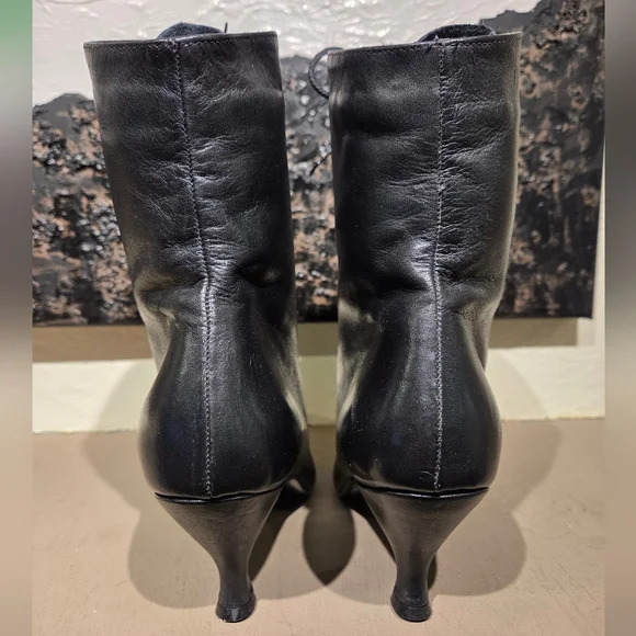 Black Lace-Up Ankle Boots - Picture 6 of 11
